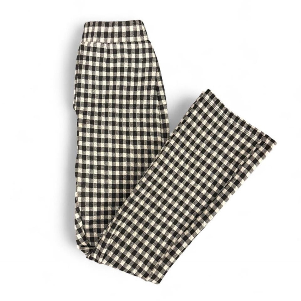 Urban outfitters black and white gingham flare pants